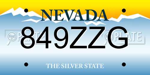 849ZZG Nevada License Plate
