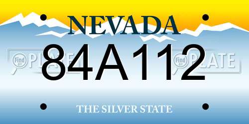 84A112 Nevada License Plate