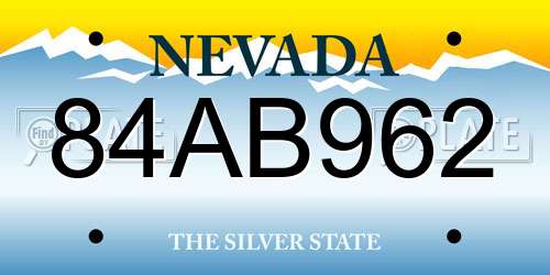 84AB962 Nevada License Plate
