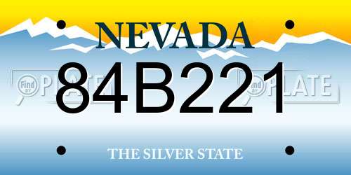 84B221 Nevada License Plate