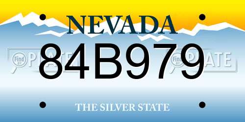 84B979 Nevada License Plate