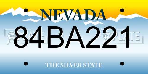 84BA221 Nevada License Plate