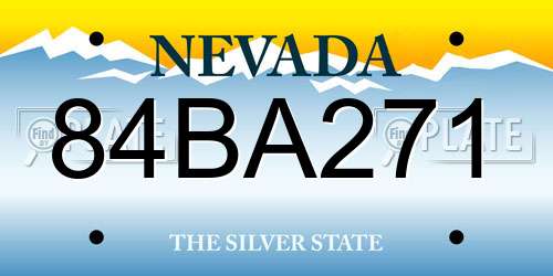 84BA271 Nevada License Plate