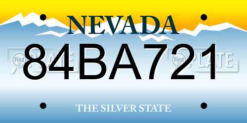 84BA721 Nevada License Plate