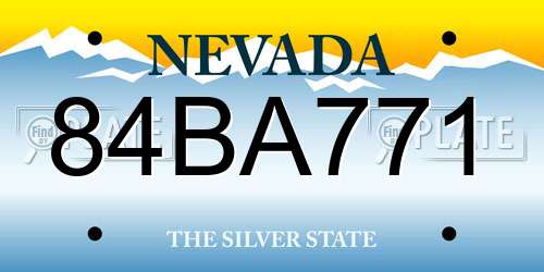 84BA771 Nevada License Plate