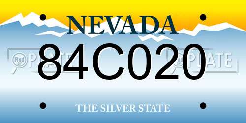 84C020 Nevada License Plate