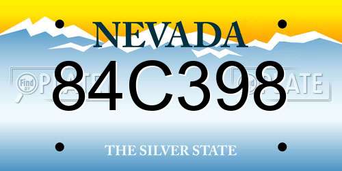 84C398 Nevada License Plate