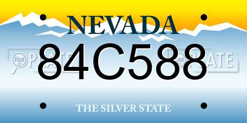 84C588 Nevada License Plate