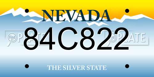 84C822 Nevada License Plate
