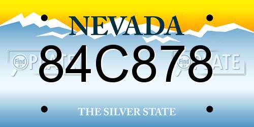 84C878 Nevada License Plate