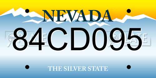 84CD095 Nevada License Plate