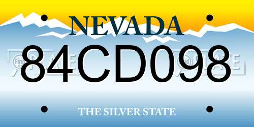 84CD098 Nevada License Plate