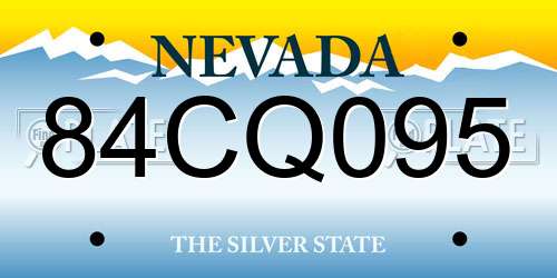 84CQ095 Nevada License Plate
