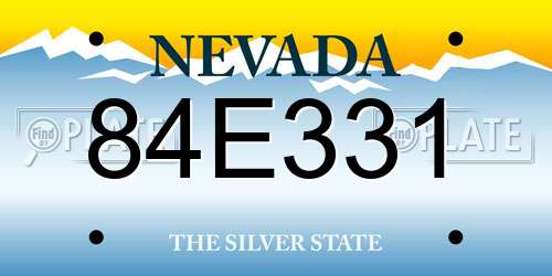 84E331 Nevada License Plate