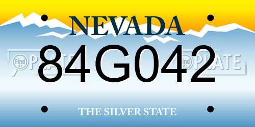 84G042 Nevada License Plate