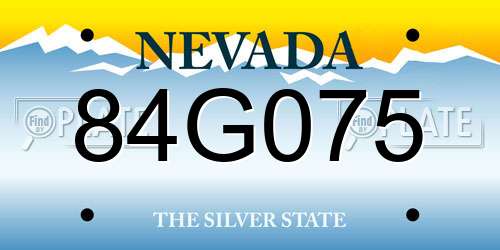84G075 Nevada License Plate