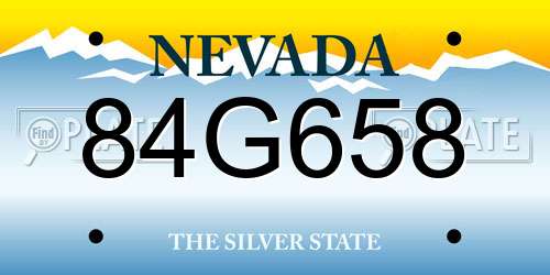 84G658 Nevada License Plate