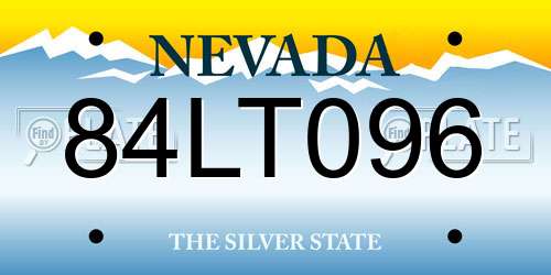 84LT096 Nevada License Plate