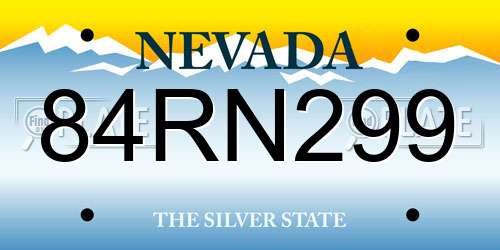 84RN299 Nevada License Plate
