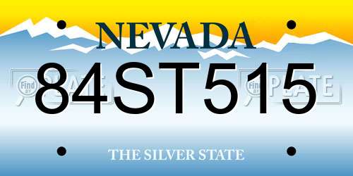 84ST515 Nevada License Plate
