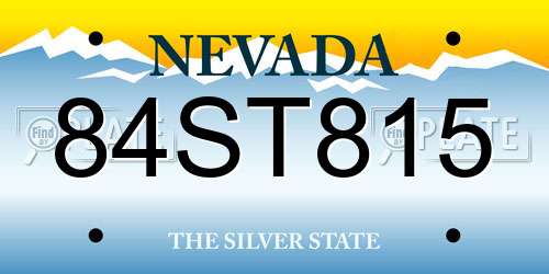 84ST815 Nevada License Plate