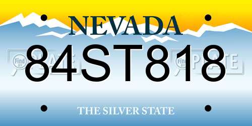 84ST818 Nevada License Plate