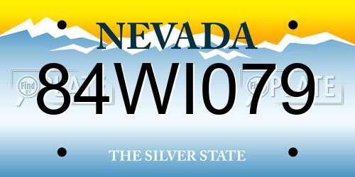 84WI079 Nevada License Plate