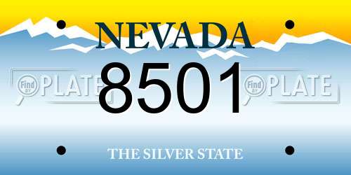 8501 Nevada License Plate