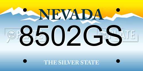 8502GS Nevada License Plate