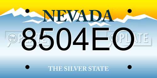 8504EO Nevada License Plate