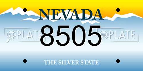 8505 Nevada License Plate