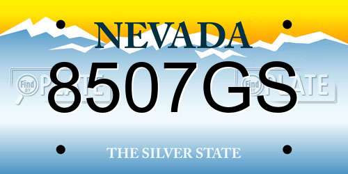 8507GS Nevada License Plate