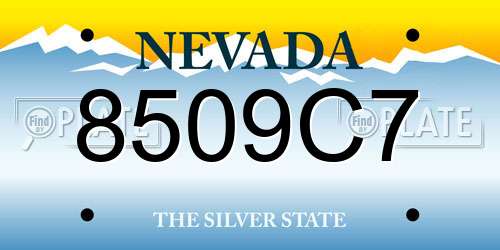8509C7 Nevada License Plate