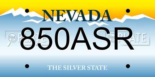 850ASR Nevada License Plate