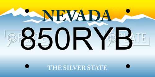 850RYB Nevada License Plate