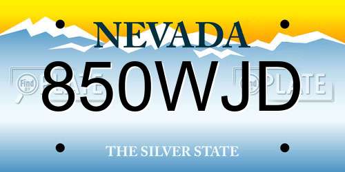 850WJD Nevada License Plate