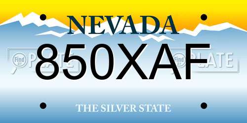 850XAF Nevada License Plate