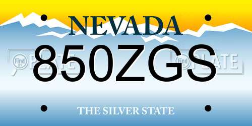 850ZGS Nevada License Plate