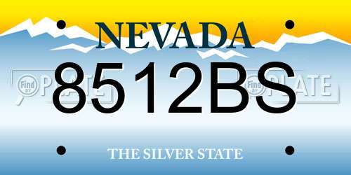 8512BS Nevada License Plate