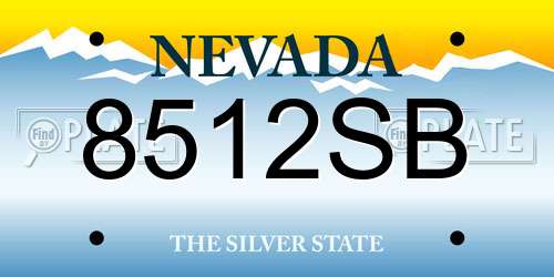 8512SB Nevada License Plate