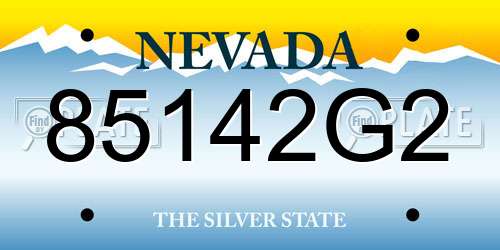 85142G2 Nevada License Plate