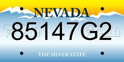 85147G2 Nevada License Plate