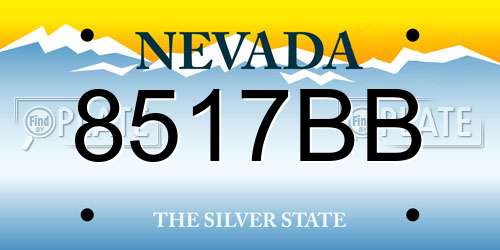 8517BB Nevada License Plate