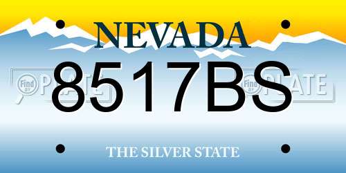 8517BS Nevada License Plate