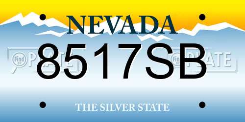 8517SB Nevada License Plate