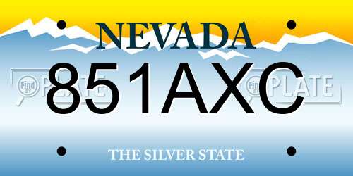 851AXC Nevada License Plate