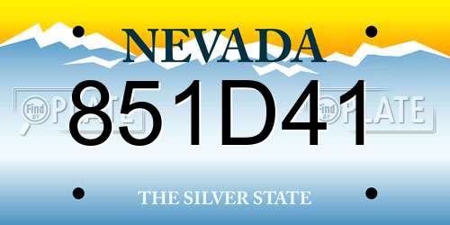 851D41 Nevada License Plate