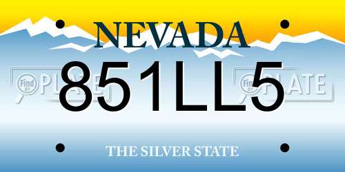 851LL5 Nevada License Plate
