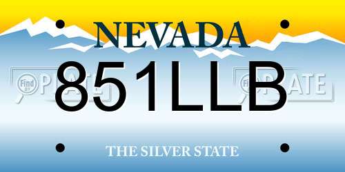 851LLB Nevada License Plate