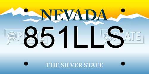 851LLS Nevada License Plate